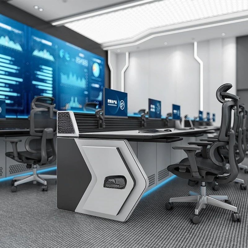 New monitoring console centralized control dispatching console table, curved dual console