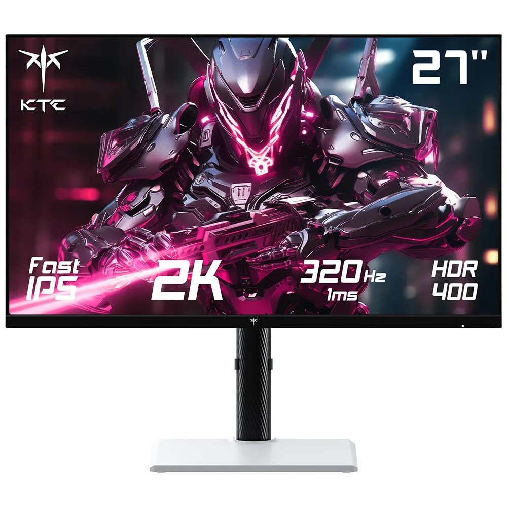 KTC H27E6 27-inch gamingmonitor 2560*1440 QHD snel IPS-scherm, 300Hz verversingsfrequentie tot 320Hz, HDR 400, 1ms responstijd, FreeSync & G-Sync