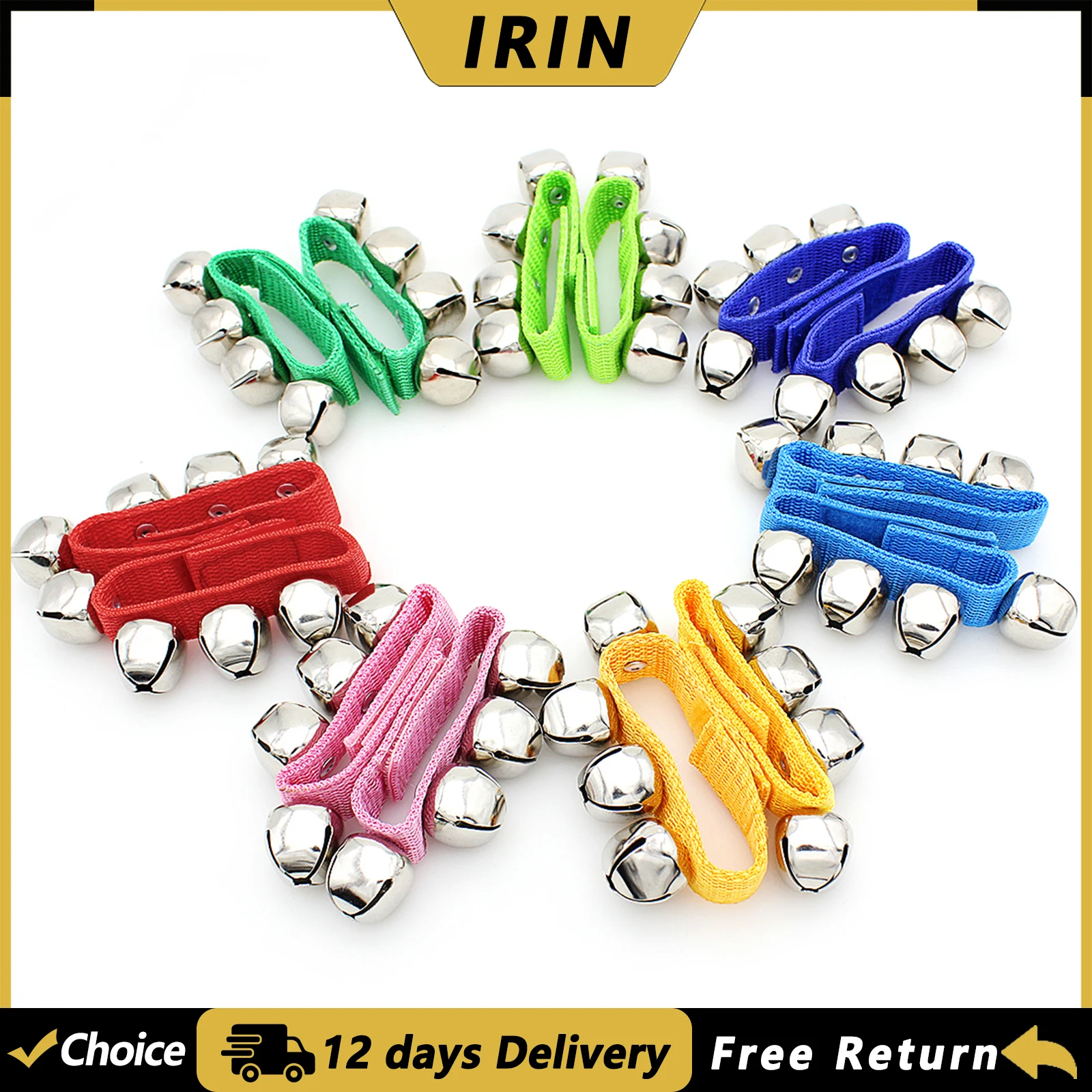 IRIN Wrist Bell Colorful Bracelet Jingle Bells Tambourine Educational Enlightenment Tools Orff Percussion Musical Instrument