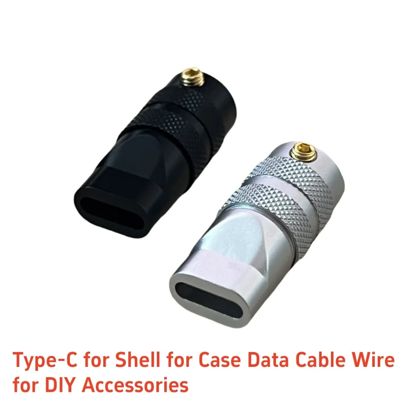 

1PC USB C Type-C for Shell for Case Data Cable Wire Plug Metal for Shell DIY Accessories 2x0.6cm Black White Housing