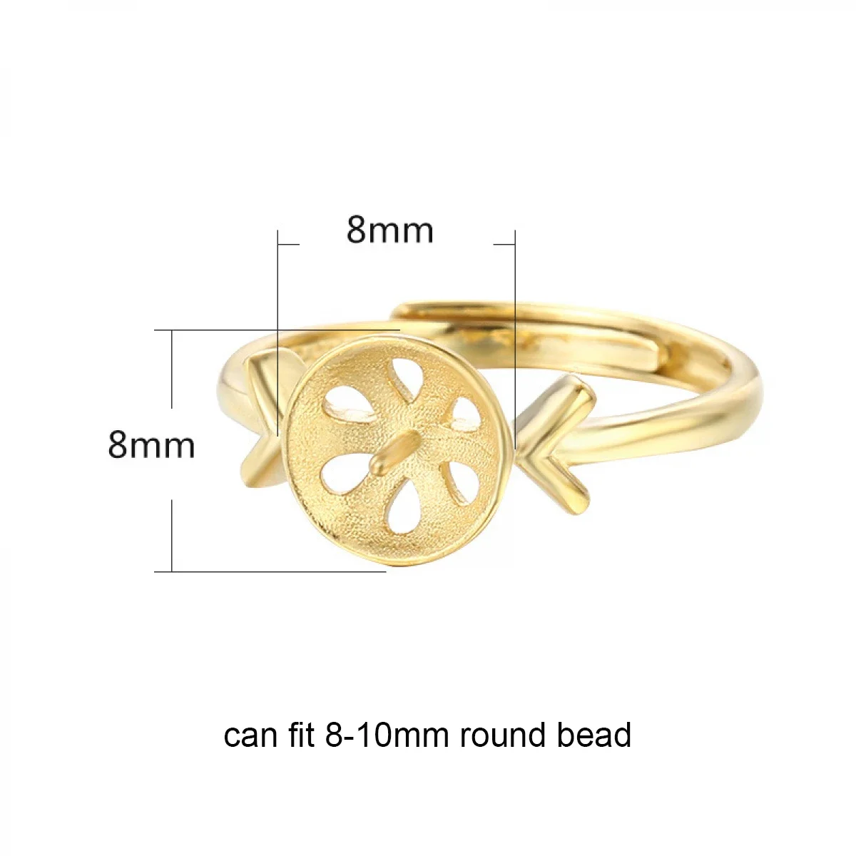925 Sterling Silver Adjustable Ring Blank Base Fit 6-8mm Round Beads DIY Ring Jewelry Making Accessories Finding