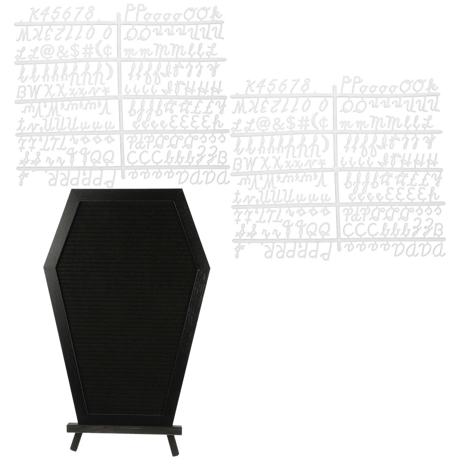 

1 Set Of Halloween Coffin Style Message Board With Multiple Letter Boards For Decoration