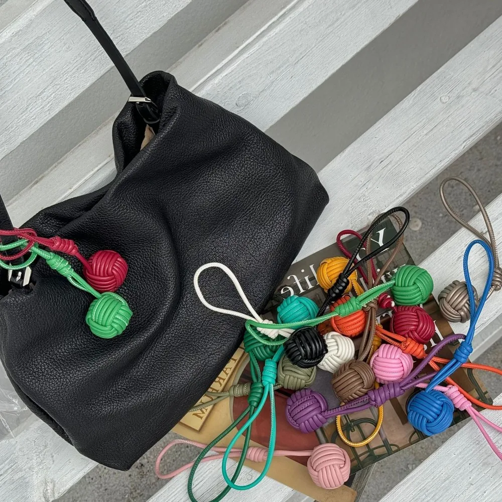 New Hand-woven Ball Bag Pendants Creative Colorful Keychains Charms Ins Style Handbag Hangings Bag Decoration Cute Accessories