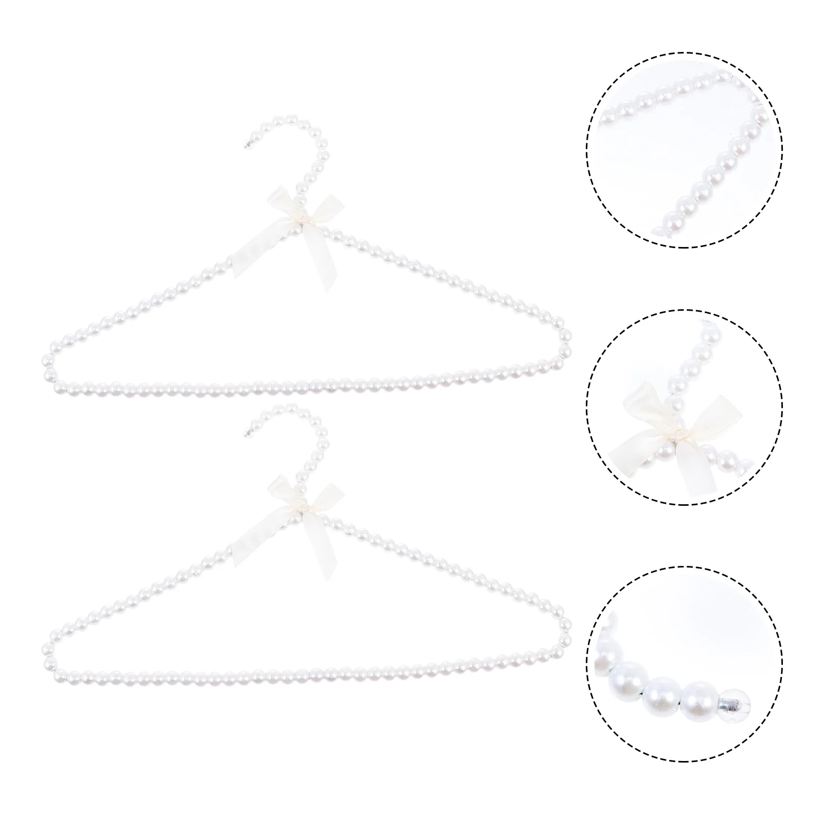 

2 Pcs Pearl Hanger Multipurpose Clothes Hangers Clothing Drying Rack Shop Mini Toys Creative Coat Display