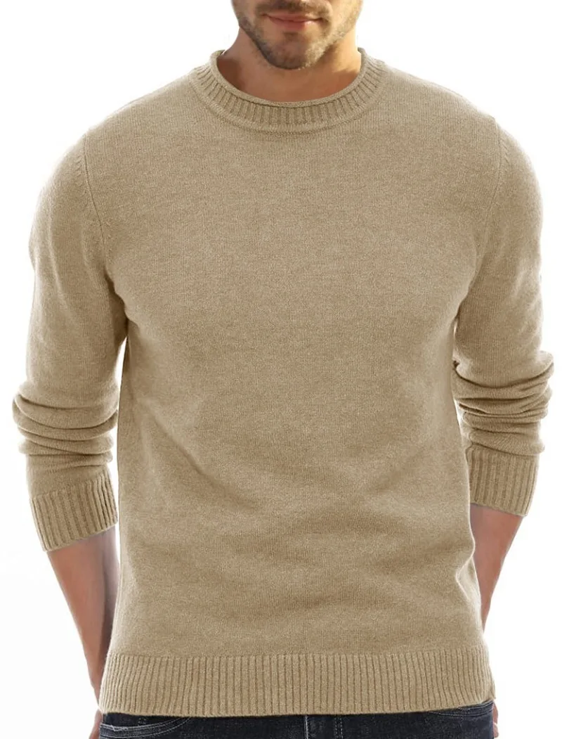 Hot Selling Men's Sweaters, Men's Underwear, European and American Men's Knitwear, Foreign Trade Round Neck Sweater