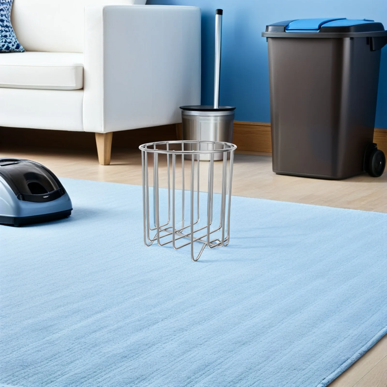 

Stainless Steel Trash Bag Holder Rack Kitchen Garbage Rack Under Sink Bag Holder Metal Drain Basket 5.9x5.3 Rust Resistant