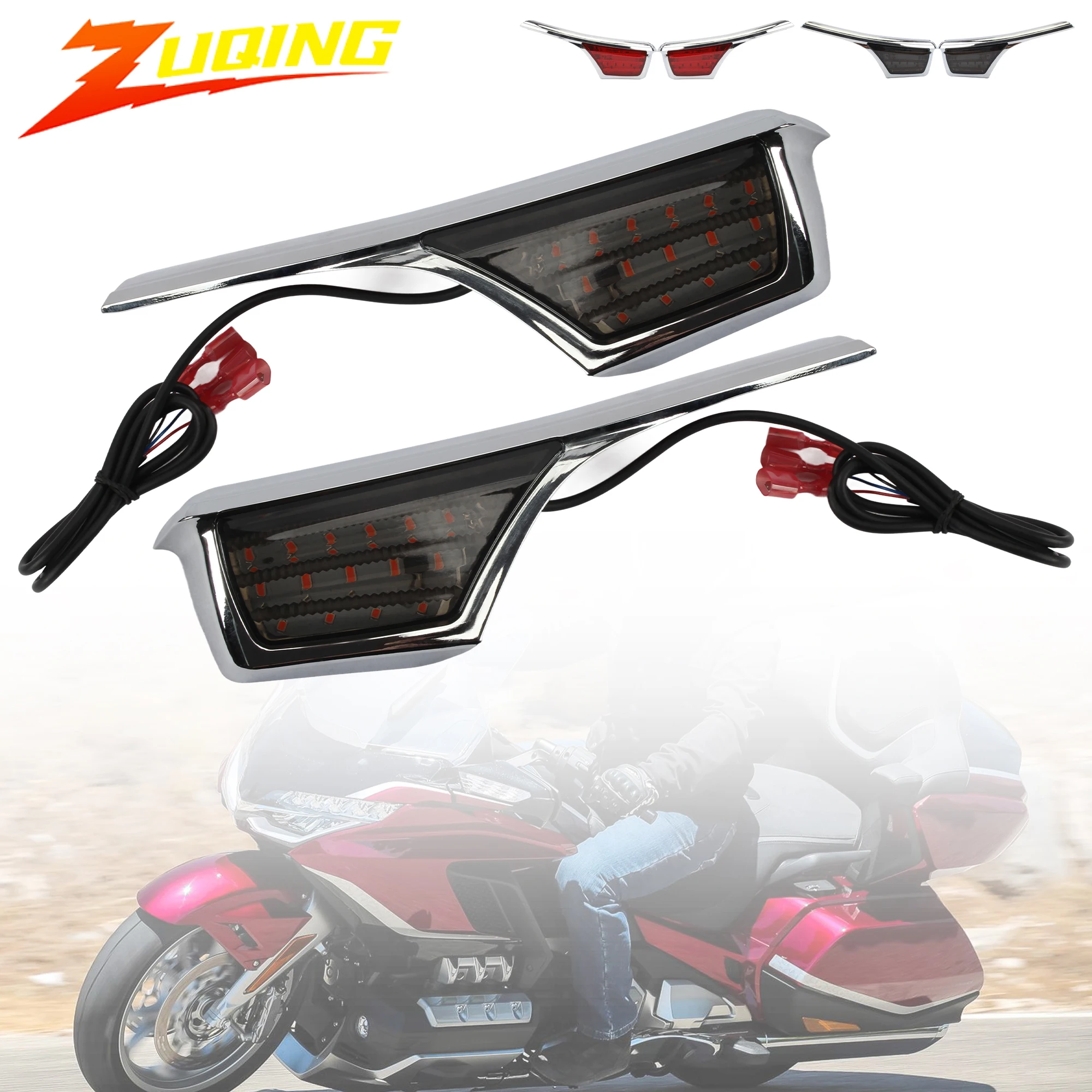 

1 Pair Motorcycle LED Rear Turn Signal Passenger Armrest Trim Light Accessories For Honda Goldwing Gold Wing GL1800 2006-2017
