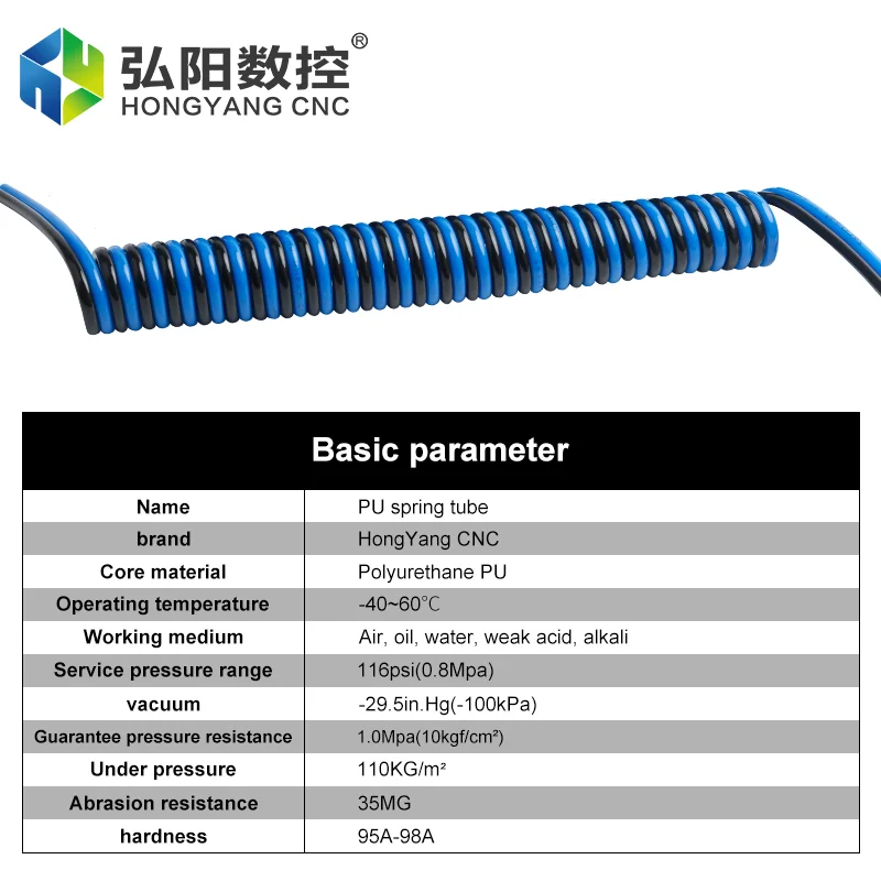 3/6/9/12m spring stretchable air hose double helix high quality polyurethane material for air machines and other tools