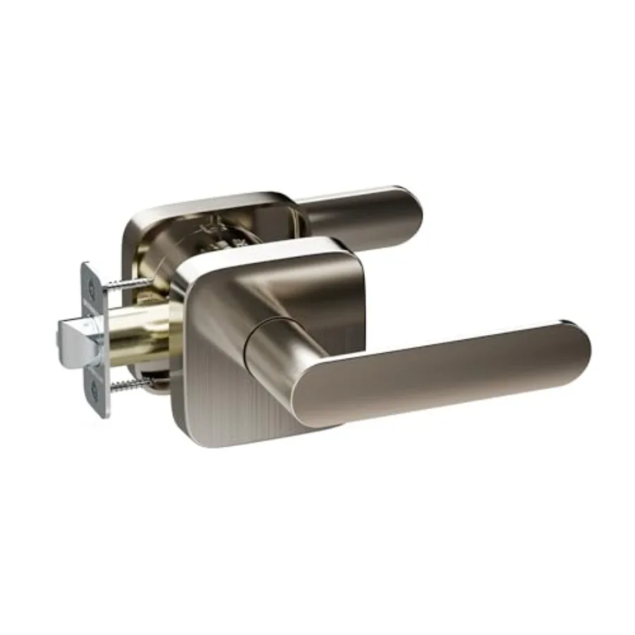 

Passage Lever Door Handle, Reversible Handle No Lock for Interior or Exterior Door, Closet, Hallway, Adjustable Latch Backset,