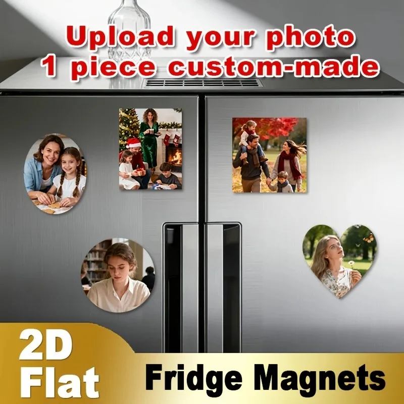 Custom Photo Fridge Magnet 2D Flat Personalized Picture Refrigerator Magnet Customized Family Pet Photo Kitchen Home Decor view 4