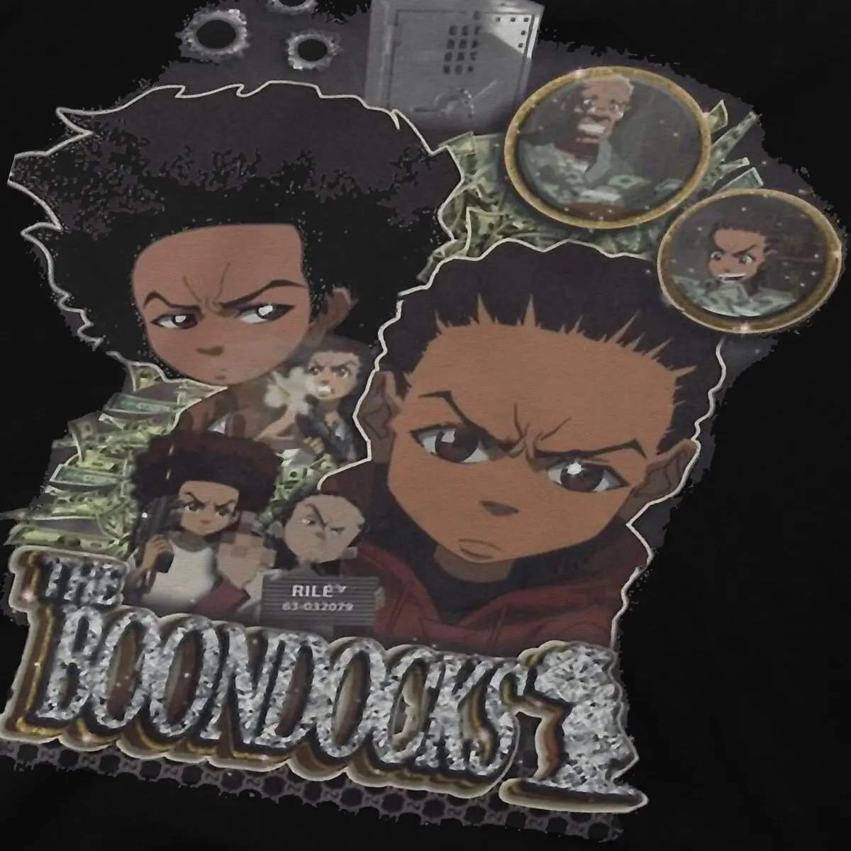 Винтажная футболка в стиле хип-хоп, Повседневная футболка Boondocks, летняя одежда для взрослых