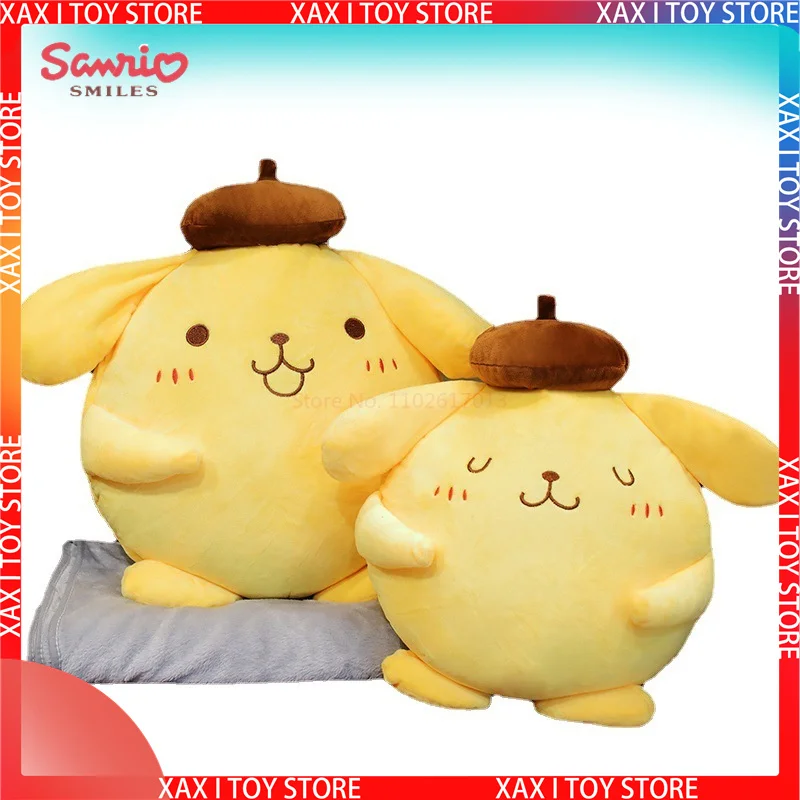 Sanrio New Hot Pompom Purin Doll Doll Pillow In One Cute Cartoon Pompompurin Doll Pillow Blanket Gift For Girlfriend Plush Dog