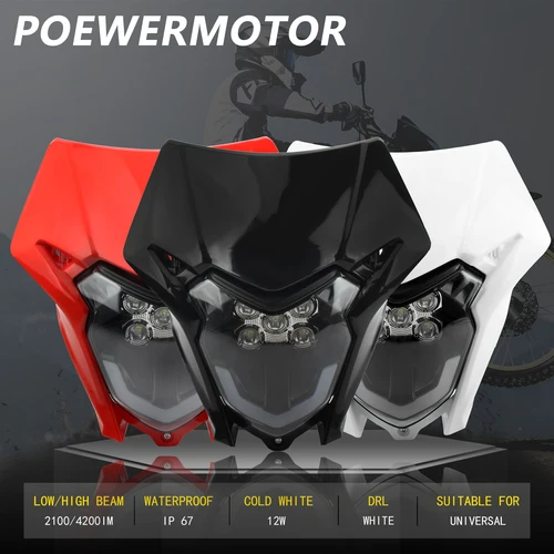 Faro LED Universal para motocicleta Honda CRF 150 230 250 300 450 accesorios universales para faros Motocross Dirt Bike