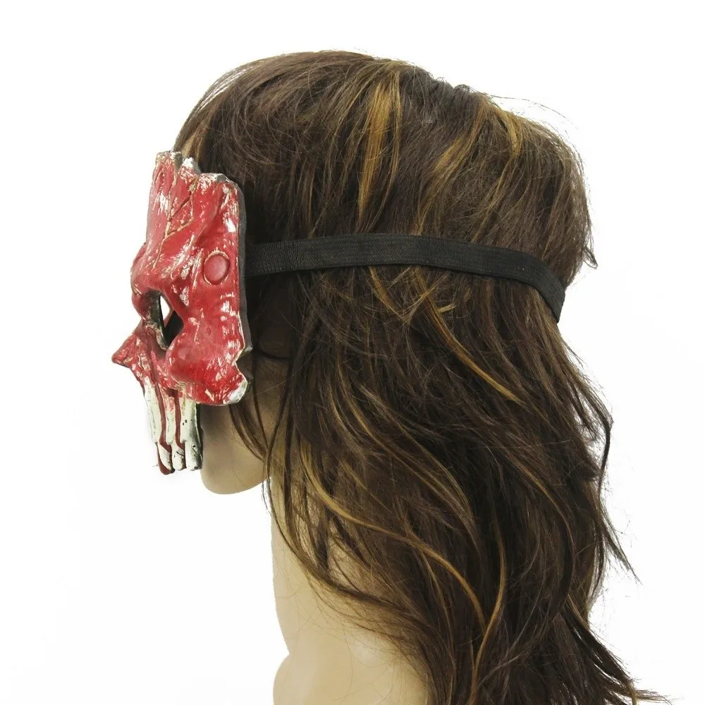 Zabawna Maska na Halloween z Pół Twarzy z Pianki PU, Rekwizyty na Imprezę, Maska Czaszki na Halloween, Akcesoria do Cosplayu, Maska Szkieletu, Maskarada