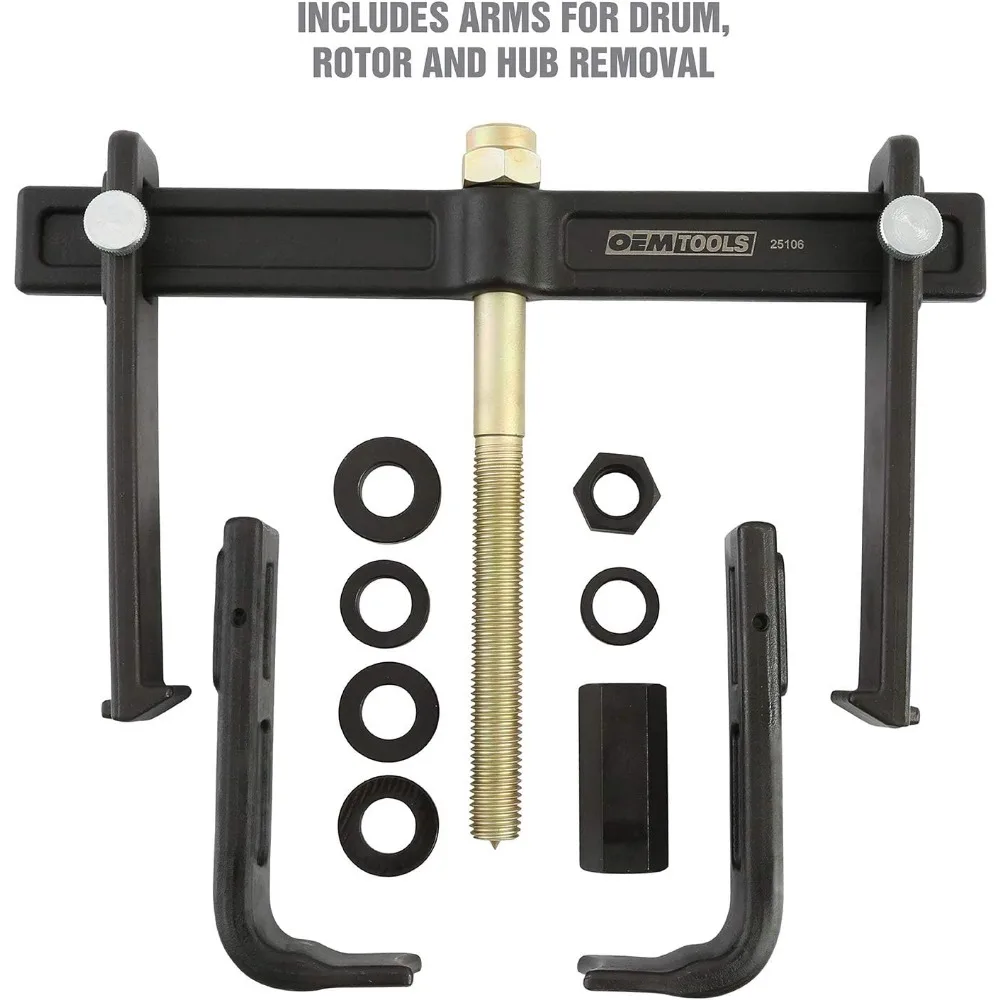 أداة إزالة أسطوانة الفرامل والدوارة من OEMTOOLS 25106، متوافقة مع مفتاح الربط، طاقة سحب 7 ألوان