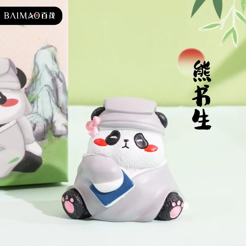 Oryginalne figurki Panda Jianghu, urocze ozdoby z żywicy do samochodu, domu i na biurko, figurki anime, prezenty na Boże Narodzenie i Nowy Rok.