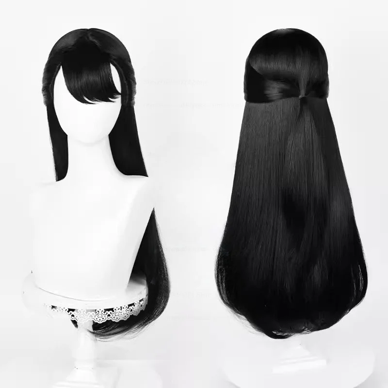 شعر مستعار أنتيكاريان تشي شيي للنساء ، شعر مستعار أسود طويل ، شعر مستعار اصطناعي ، مقاوم للحرارة ، تأثيري أنيمي #1
