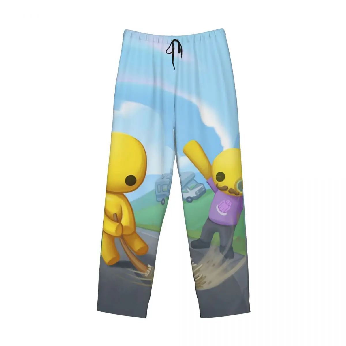 Custom Wobbly Life Gaming Funny Pajama Pants Men Sleepwear Sleep Lounge Bottoms with Pockets