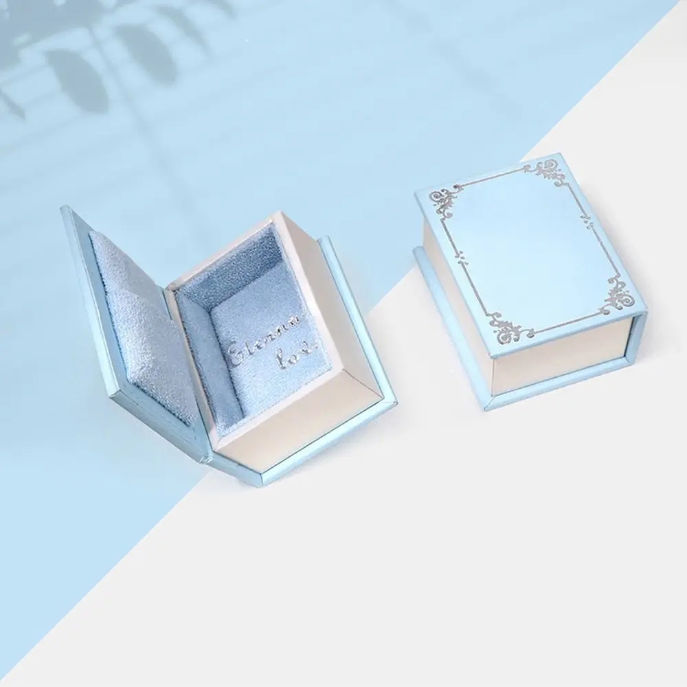 Креативная коробка для колец в форме книги в стиле ретро с замшевой тканевой подкладкой, держатель для колец с откидной крышкой, коробка для хранения ювелирных изделий, подарков