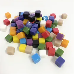 100Pcs/set 8mm Solid Color Blank Square Corner Acrylic Dice Chess Piece Right Angle Sieve Cube For Board Game