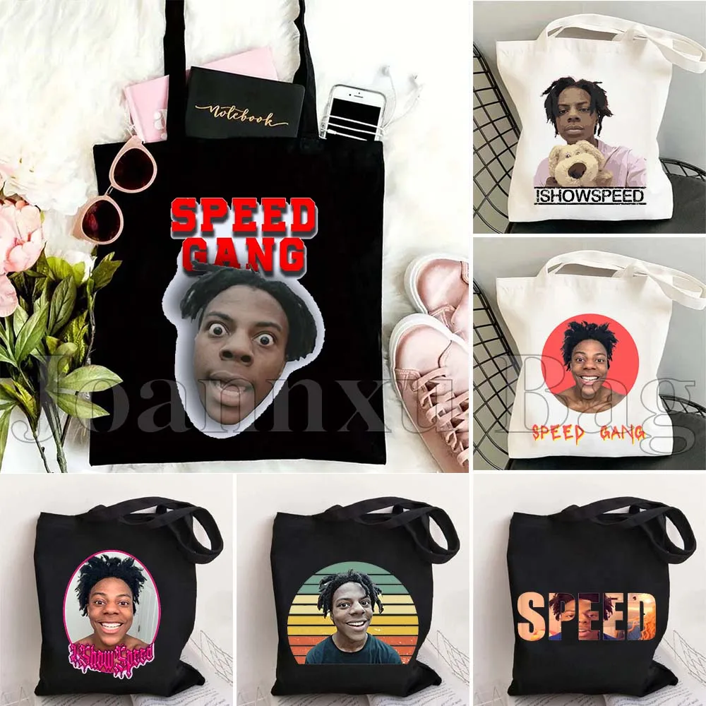 

Funny Cute Darren Watkins IShowSpeed Speed Lover Fan Gift Men Women Canvas Tote Bag Harajuku Shopper Shopping Eco Cotton Handbag