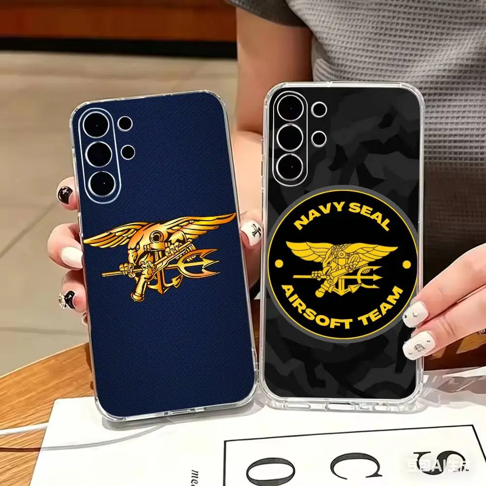 PRF Police S-SEAL Team  ransparent Slim Soft CovePhone Case For Samsung S 25,24,23,22,30,21,10,9,Ultra,Plus,Lite,FE,4,5 G