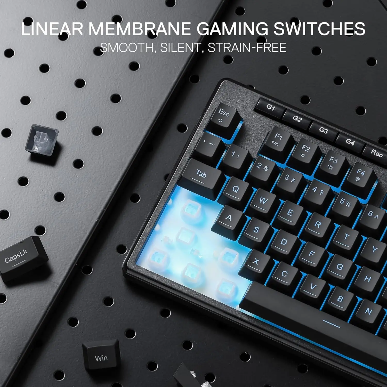 Redragon K516 Shiva TKL com fio RGB Membrana Gaming 87 teclas Teclado de sensação mecânica, interruptor linear suave