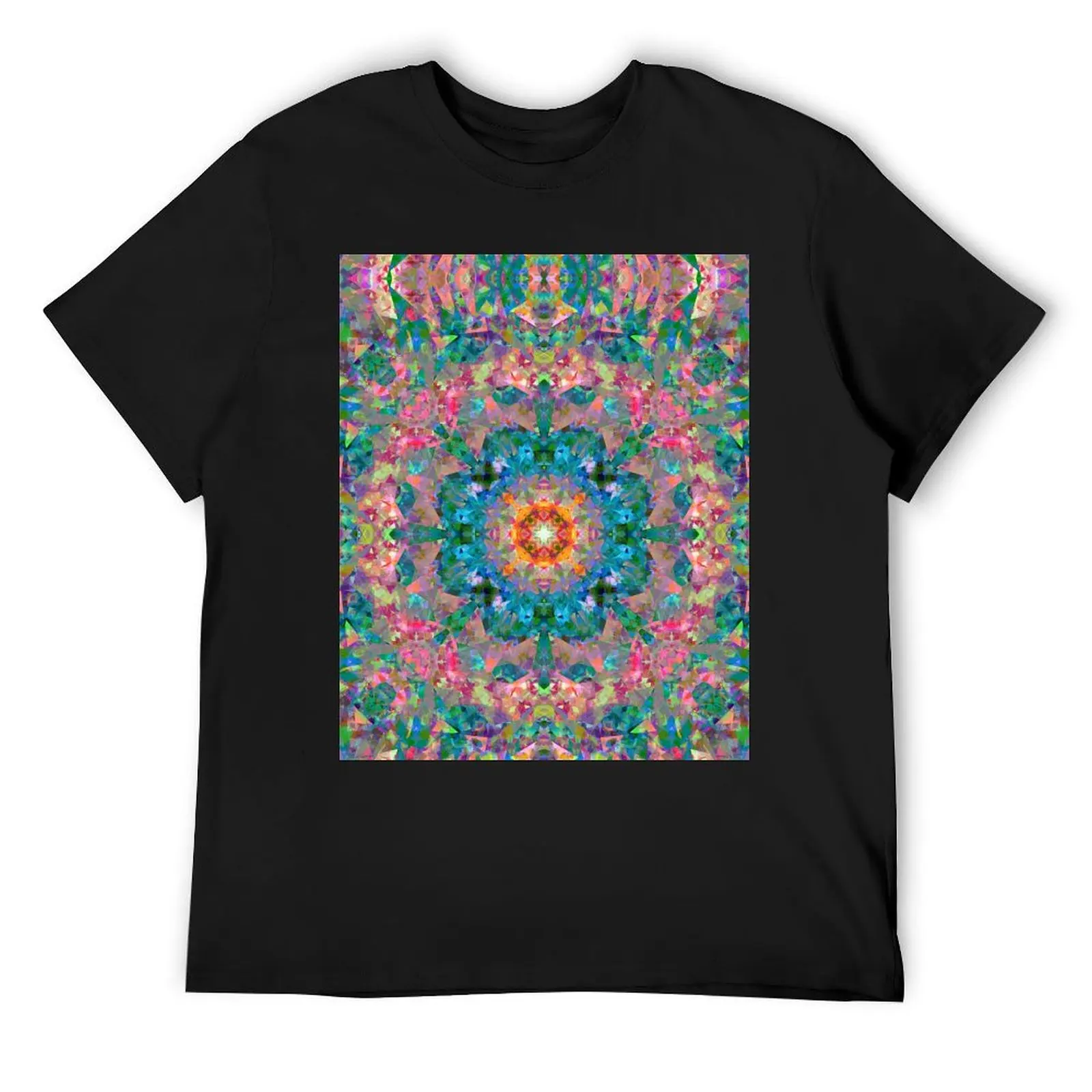 Vibrant Colourful Pink Blue Orange Fractal Maximalism Pattern T-Shirt plus size clothes plus sizes plain white t shirts men