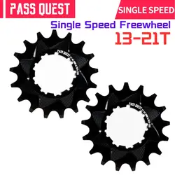 PASS QUEST 13T-21T Bicycle Single Speed Flywheel Spacer Soil Slope Bike Street Climbing For 8/9/10Speed Freewheel Black/Silver