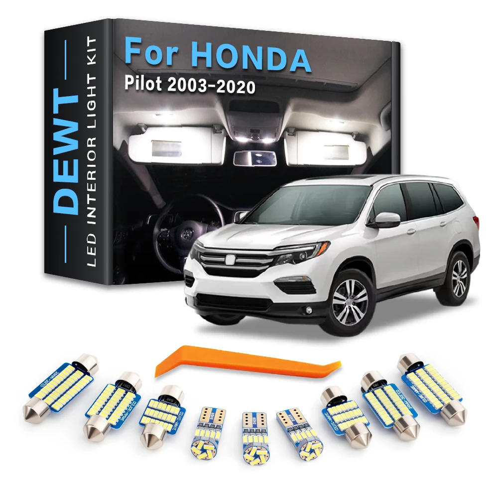 Car LED Interior Dome Light Kit For Honda Pilot 2009 - 2020 2019 2018 2017 2016 2015 2014 2013 2012 Sunvisor Trunk Bulb Canbus