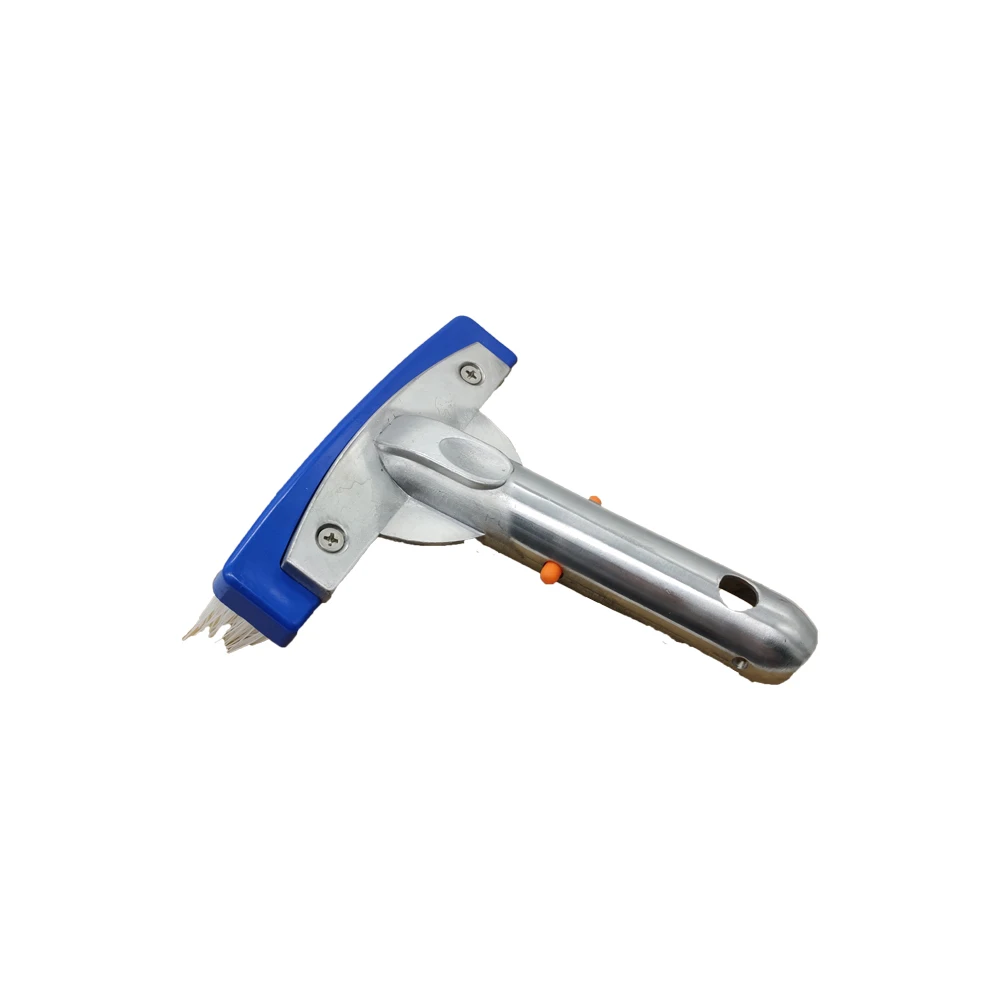 Swimming Pool Cleaning Tools Aluminum Handle Wire Brush Bottom Back Moss Head Steel