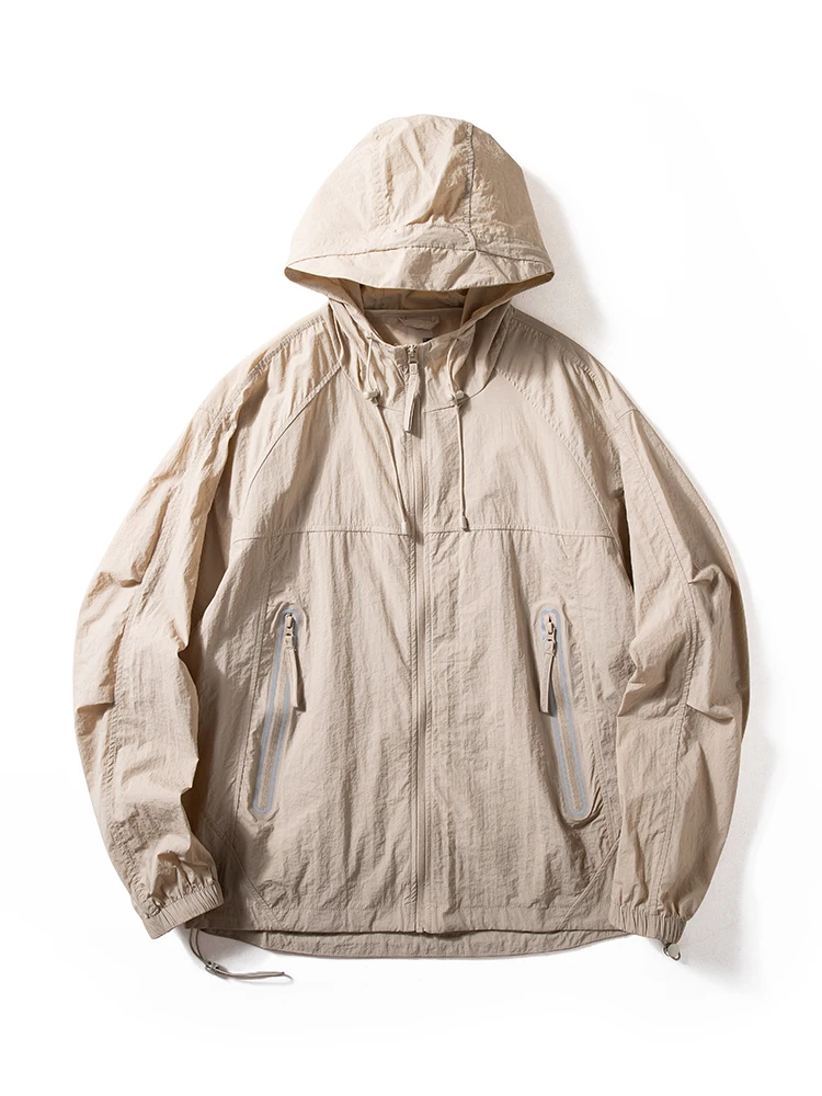 

Men's Lightweight Breathable UV Protection Hat Coat Fiing Jaet Outdoor Faionable Super Thin Long Sve Zipper Closure
