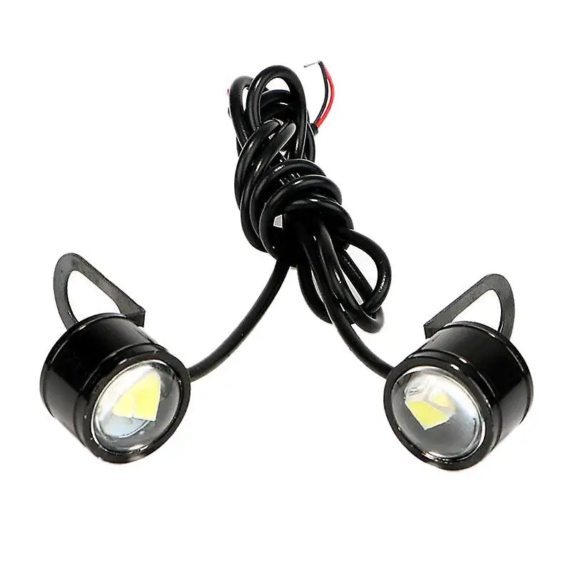 2 Pcs White Led Motorcycle Headlight Spotlight Daytime Running Light