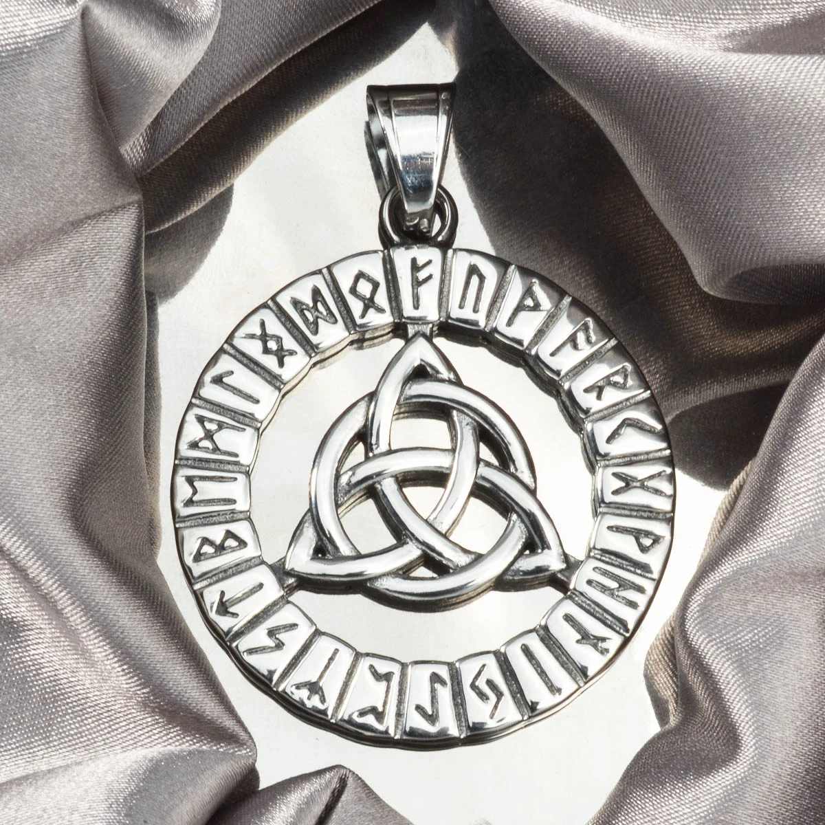 

Viking Celtic Knot Stainless Steel Pendant Ancient Rune Jewelry for Men Women Nordic Mythological Symbol Amulet Gift