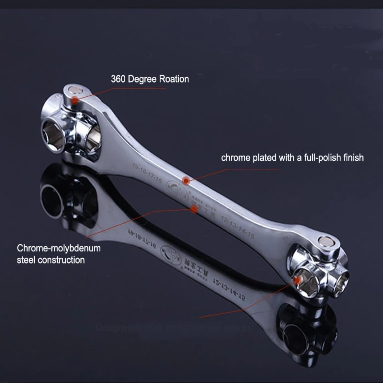 مفتاح ربط سداسي 8 في 1 أساسي ومريح ومتعدد الاستخدامات مع رأس دوار مغناطيسي لمالك الكلاب - مقاس تمامًا عند