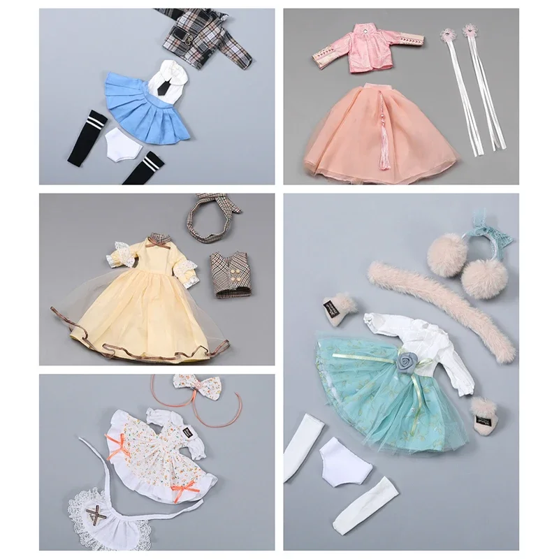 30cm 1/6 BJD Doll Clothes Fashion Academy Style Uniform Lolita Skirt Set Children's Toy Gift Doll Accessories