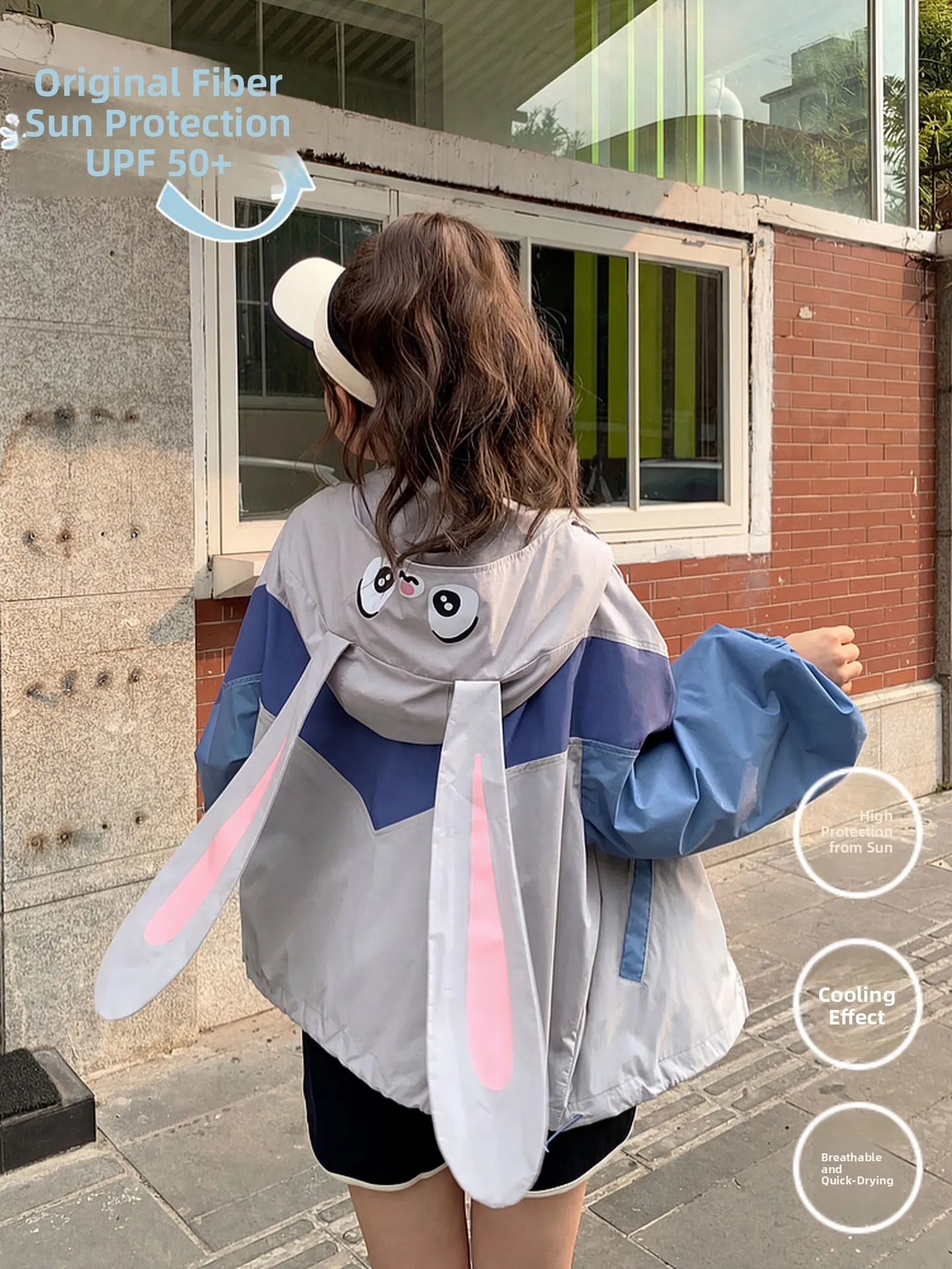 

Casual Hooded Women's Sun Protection Clothing Lightweight Sporty Design Summer New Arrival Portable Storage Outdoor Style