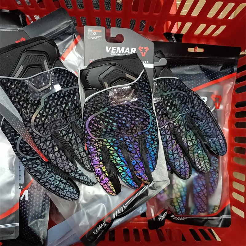 

VEMAR сенсорный экран летние противоскользящие защитные приспособления для мотокросса и велосипеда для мужчин и женщин красочные светоотражающие мотоциклетные перчатки