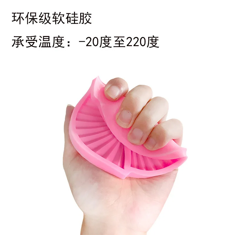 Neue dekorative Silikonform für Faltfächer mit Hochzeitsthema für Fondant im chinesischen Stil, Fächerbildschirm, Kuchen, Schokolade, Topper, Ornamentform – Detail 5