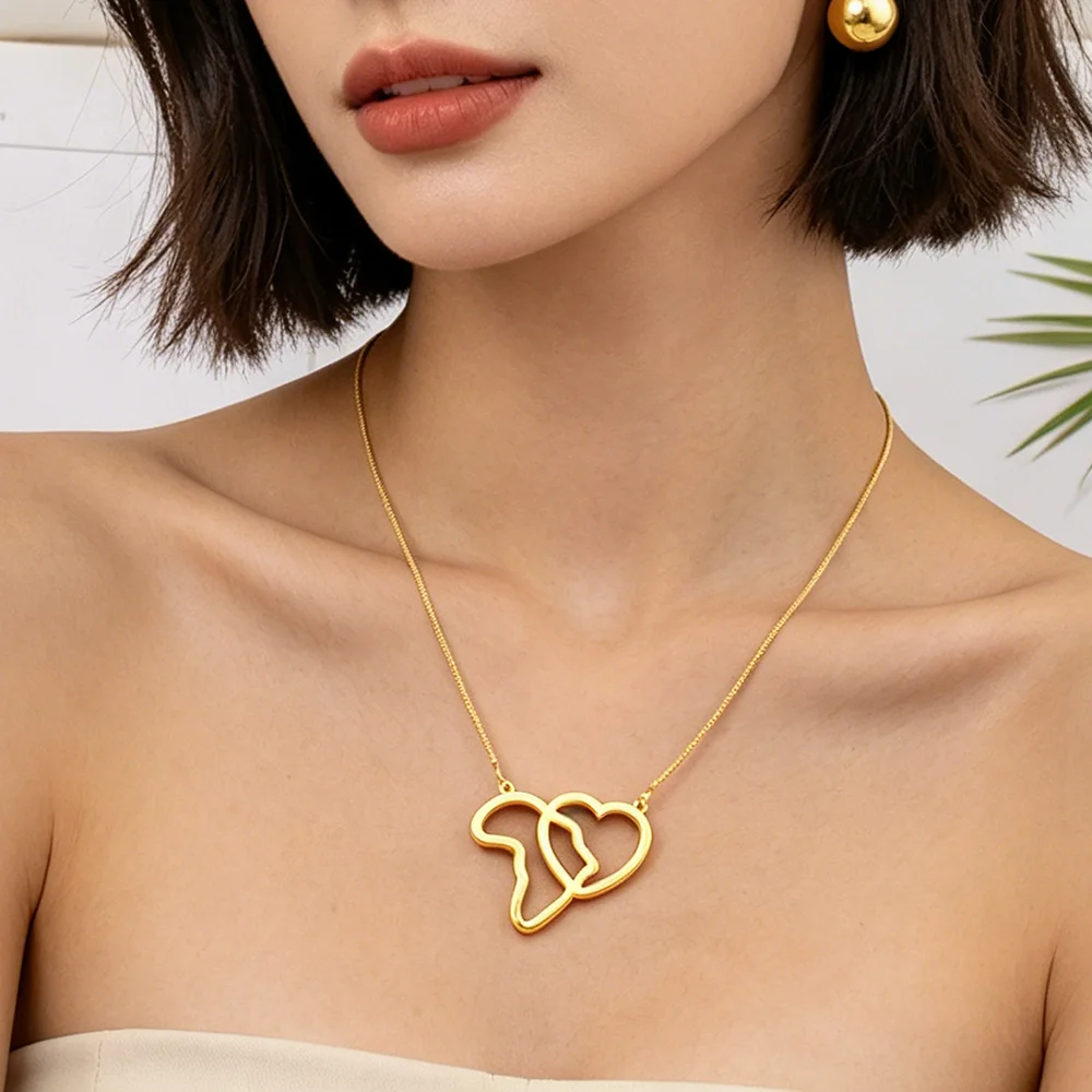 Bohemian Fashion Italienische Damen Schmuckset Süße Herz Ohrringe Kleiner Anhänger Mädchen Halskette Weihnachtsgeschenk – Detail 6