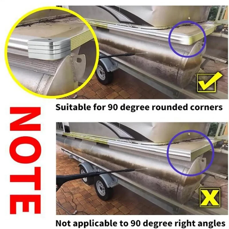 Retail Aluminum For Bunk Roof Fishing RV Pontoon Boat Parts Corner Guards 90 Degree Rounded Dock Protection