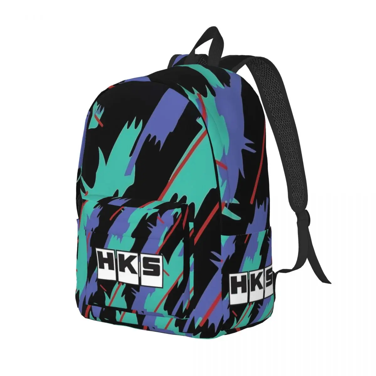 HKS Retro Pattern Backpack for Men Women Teenage Student Hiking Travel Daypack JDM Drift Turbo Car Laptop Computer Canvas Bags