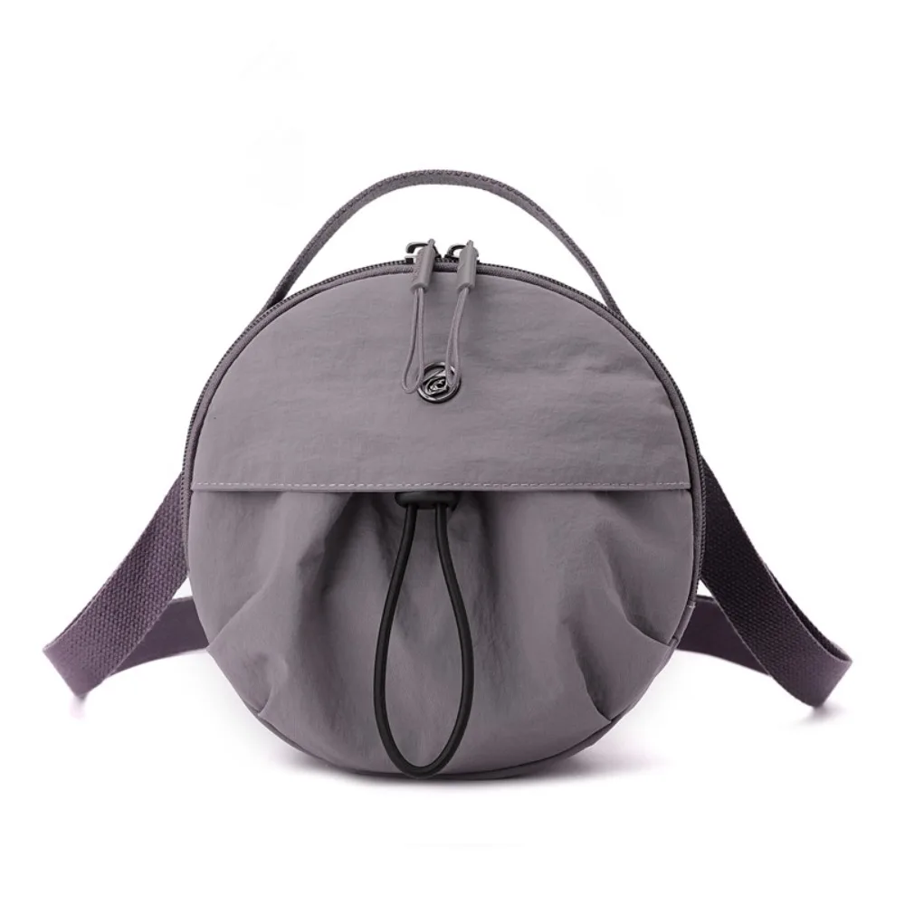 

Nylon Mobile Phone Storage Bag Casual Korean Style Small Round Handbag Purse Solid Color Mini Crossbody Bag Daily Matching