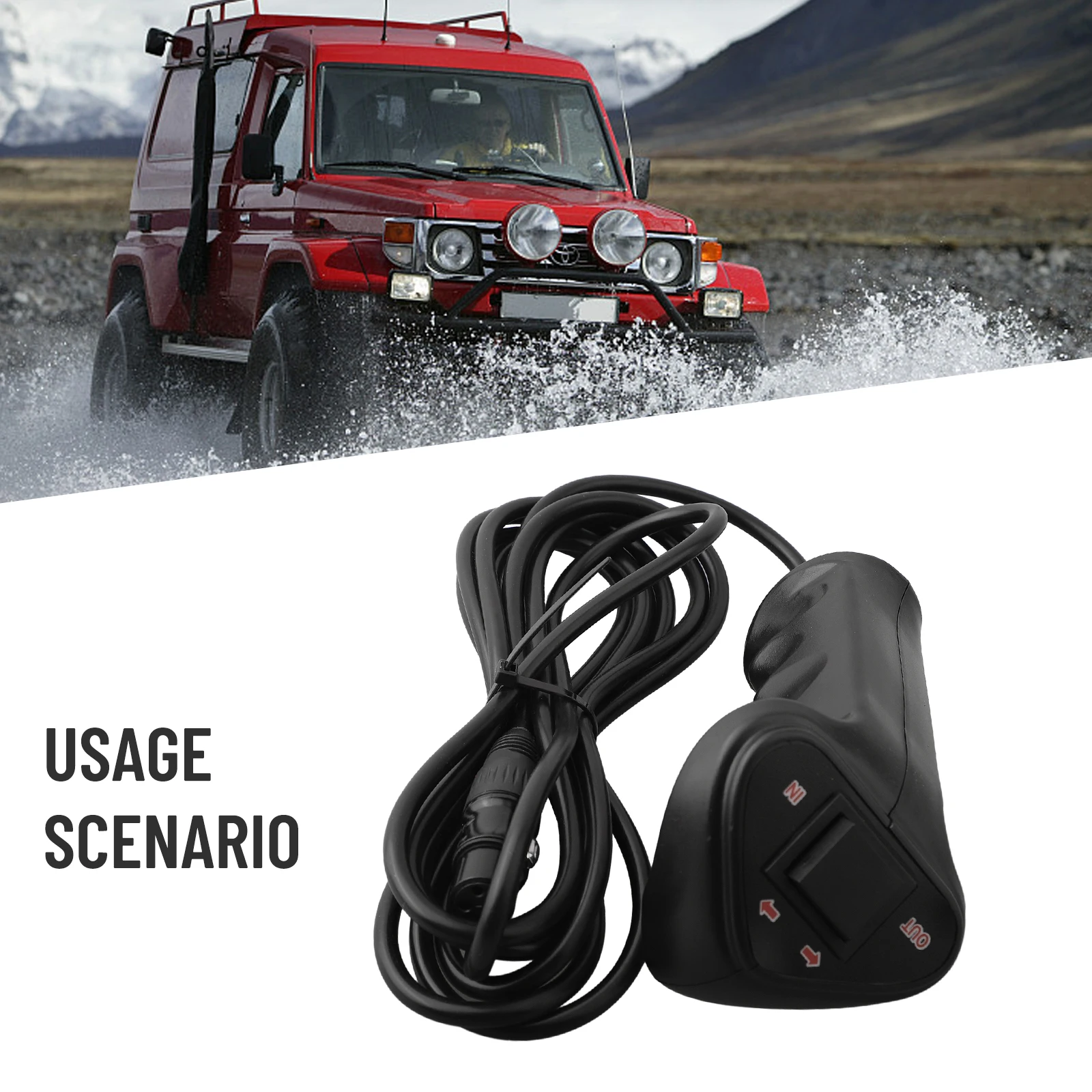 

A High Quality Winch Equipped Vehicle Wired Manual Control Handle About 3.6 Meters High Quality Plastic Strong