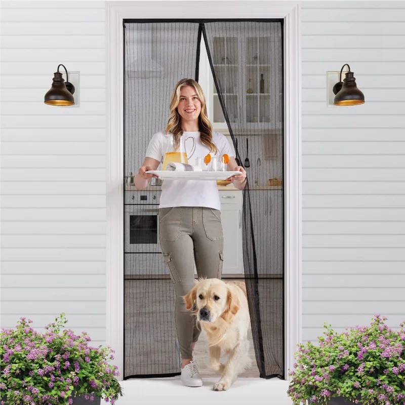 

Magnetic Door Curtain Hands Free Mesh Automatic Closing Keep Bugs Mosquito Out Heavy Duty for Patio Door Pets Friendly