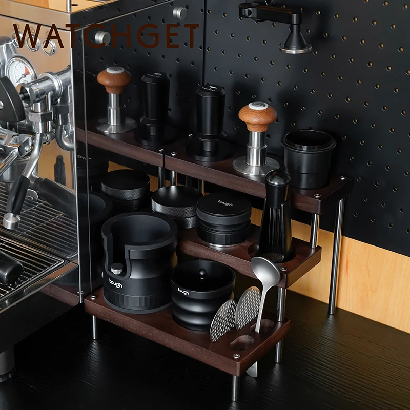 watchget Espresso Coffee Tamper Station Double-Deck Espresso Tamper Storage Stand Rack Fit For 51-58mm Tamper, Distributor
