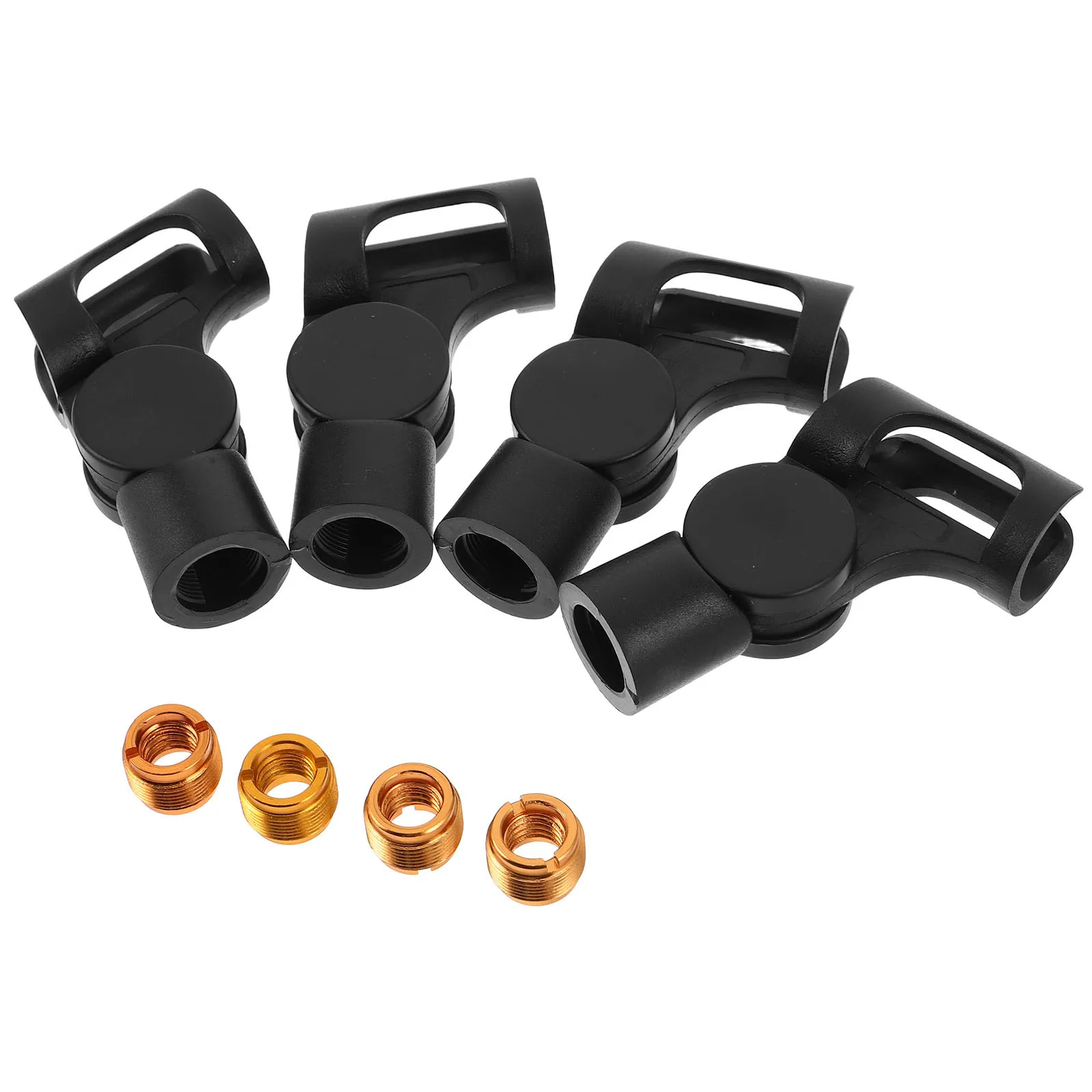 

4Pcs Microphone Clips with Adapters Universal Mic Holder Clamp Shock Absorbing Stand Clip for Podcast Interview Live Broadcast