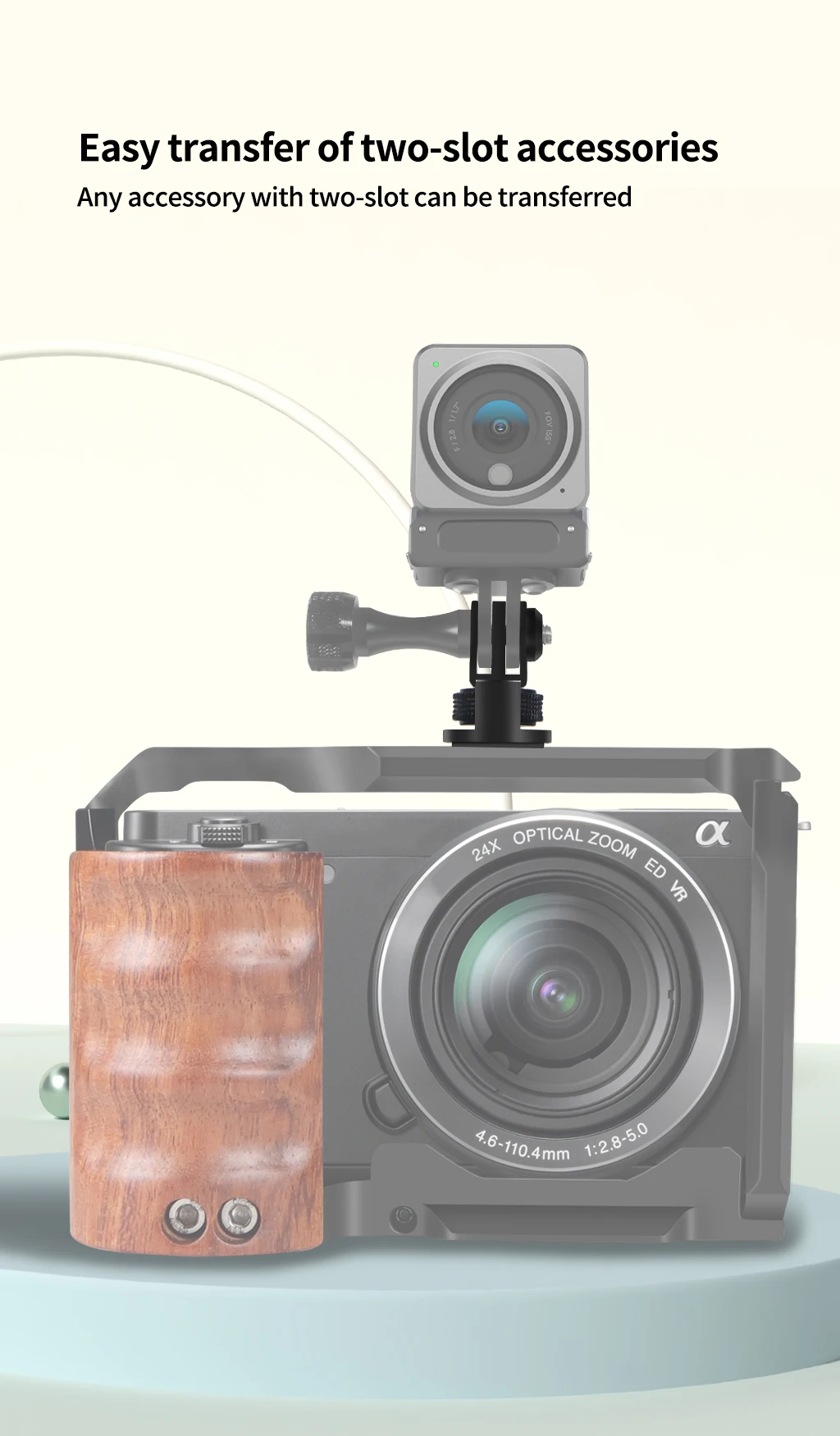 Aluminiumlegierung 1/4 Zoll Mini Stativadapter Halterung Basis für Gopro 13 12 11 10 für Insta360 X5 X4 X3 X2 für DJI Osmo Action Kamera – Detail 2