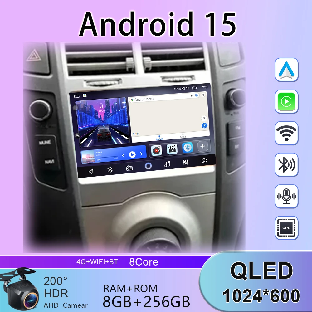 Android 15 стерео Carplay автомобильный радиоприемник для Toyota Yaris XP90 Vitz Platz 2005-2012 мультимедийный видеоплеер 4G GPS Android Auto BT Android 15 стерео Carplay автомобильный радиоприемник для Toyota Yaris XP90 Vitz Platz 2005-2012 мультимедийный видеоплеер 4G GPS Android Auto BT