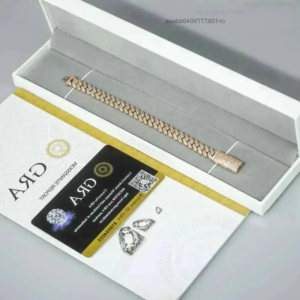 

Оптовая продажа 8 мм 10 мм 12 мм 14 мм хип-хоп Vvs бриллиантовое ожерелье браслет дропшиппинг серебро Iced Out муассанит кубинская цепочка